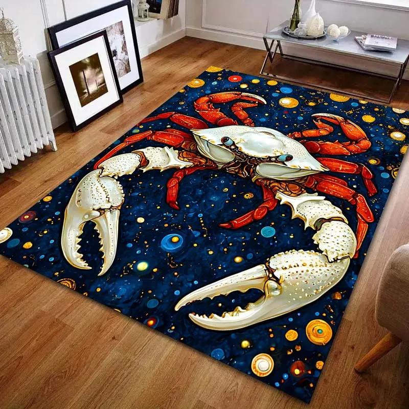 AISILK MOON Kinder Spielteppich Fantasy Sternenhimmel und Krabben Druck, rutschfest und waschbar, Mehrfarbig, B/T: 60 x 90 cm - Bild 2