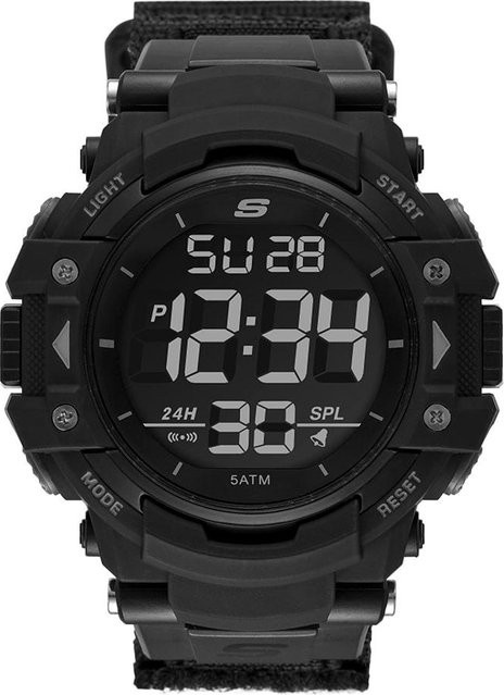 Skechers Digitaluhr, Kunststoff, Textil/NATO, Schwarz, Herren - Bild 1