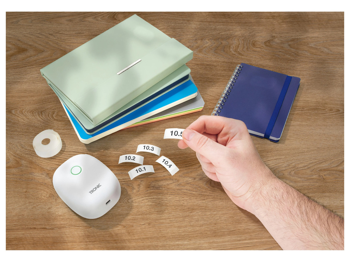 TRONIC Thermo-Label-Printer mit Bluetooth und USB-C in Weiß - Bild 2