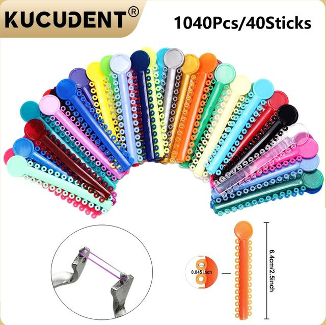 KUCUDENT Kieferorthopädische Elastische Ligatur, 1040 Stück, Bunt - Bild 1