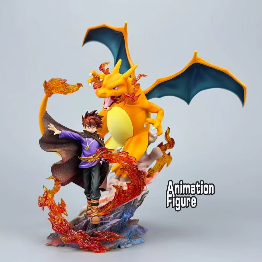 Bandai Pokémon Glurak Gary Oak Actionfiguren, PVC-Statue, 17cm - Bild 2