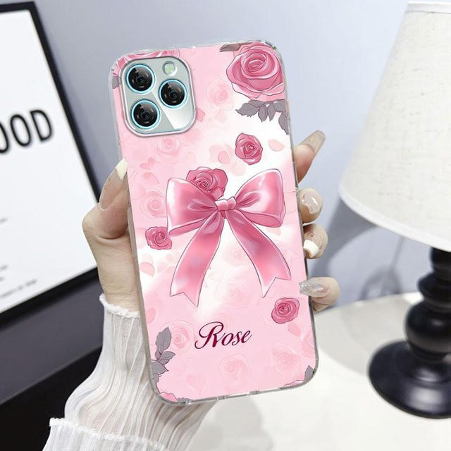Blackview Handyhülle aus weichem Silikon mit Marmor-Katzen-Design in Transparent und Pink für A80S, A85, A95, A100 und A200 Pro - Bild 1
