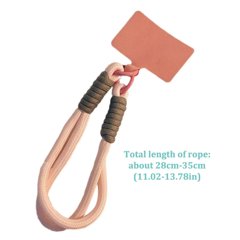 Handgefertigtes geflochtenes Handy-Lanyard für iPhone 17 Pro Max in Pink, kurzes Handgelenkband als Anti-Verlust-Anhänger und Hängegurt - Bild 3