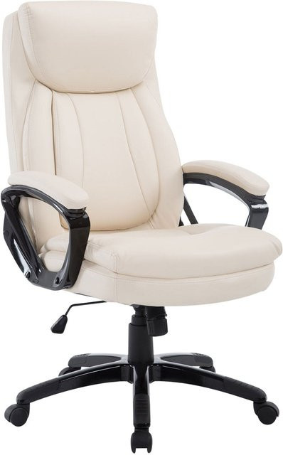 TPFLiving Bürostuhl Ploy Executive Chair in Creme mit Armlehnen und Rollen - Bild 1
