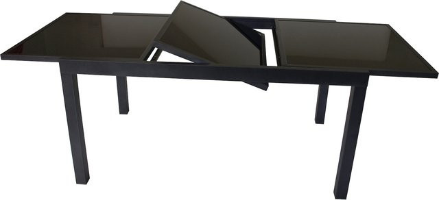 DEGAMO Ausziehtisch TORINO aus Aluminium und Glas in Anthrazit und Schwarz, B/T: 180 bis 240 x 100 cm - Bild 1