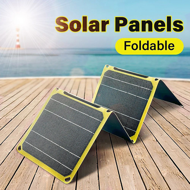 Luxuglow Faltbares ETFE-Solarpanel 40 W, Monokristallines Ladegerät in Schwarz, Wasserdichtes Outdoor-Solarpanel für Reisen und Mobiltelefone - Bild 1