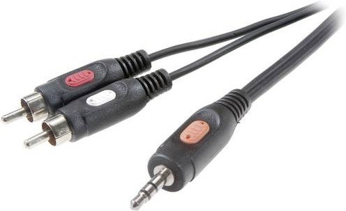 SpeaKa Professional SP-7869792 Audio Anschlusskabel mit 2x Cinch und 1x 3,5 mm Klinkenstecker, Schwarz, 10 m - Bild 1