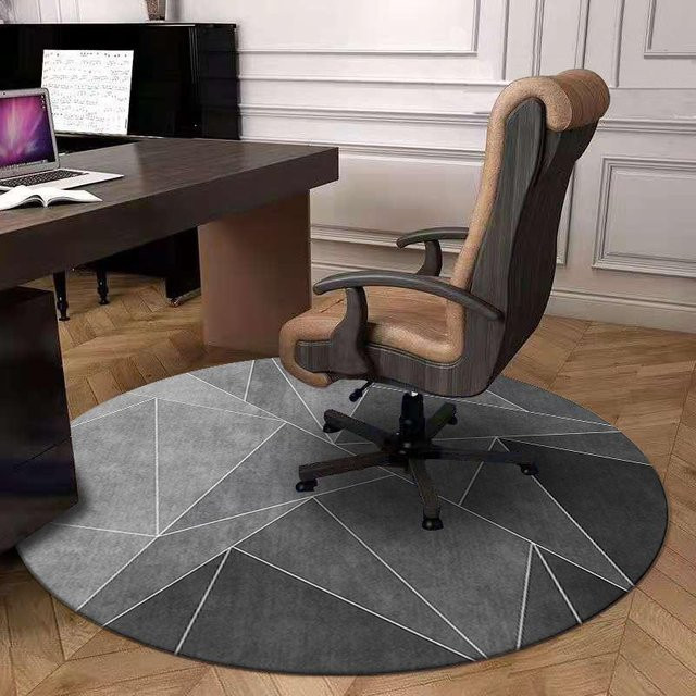 Runder Teppich Binchi Furniture in Grau, schmutzabweisend und waschbar, Durchmesser: 80 cm - Bild 1