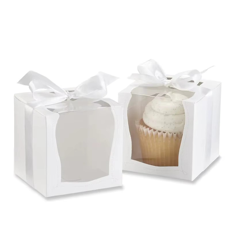 6er Set transparente Cupcake Boxen aus Kunststoff für Dessert und Kuchen zur Verpackung und zum Display - Bild 4