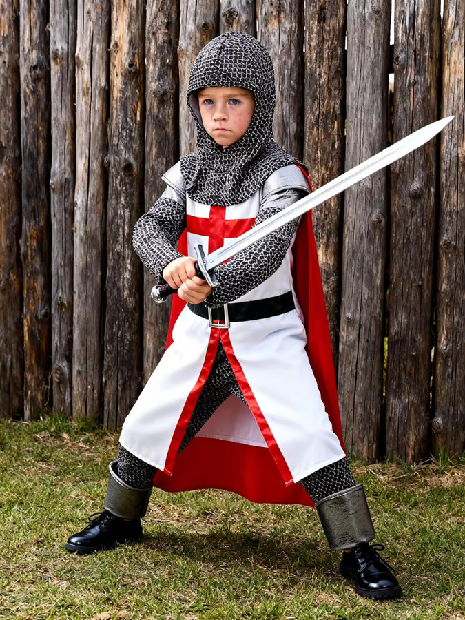 Memune Tempelritter-Kostüm, Ritter, Rot, Textil, für Jungen - Bild 2