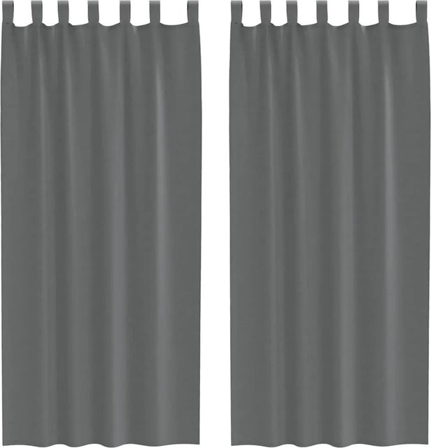 vidaXL Voile Vorhänge mit Schlaufen, 2 Stück, Dunkelgrau, B: 140 cm, H: 225 cm - Bild 1