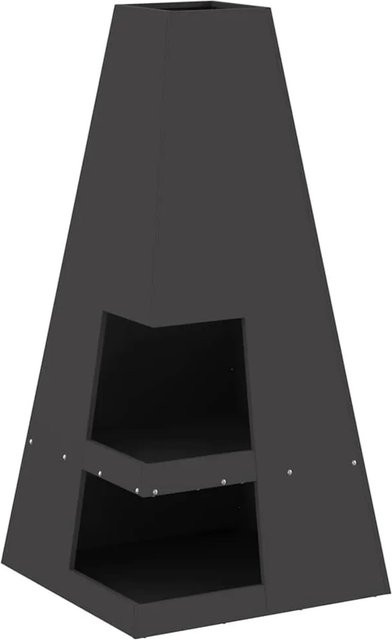 vidaXL Feuerstelle aus Stahl in Schwarz, B/T/H: 50 x 50 x 100 cm - Bild 1