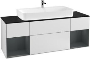 V&B Waschtischunterschrank Finion mit Wandbeleuchtung, Farbe: Weiß lackiert, Breite: 160 cm, Tiefe: 50,1 cm - Bild 1