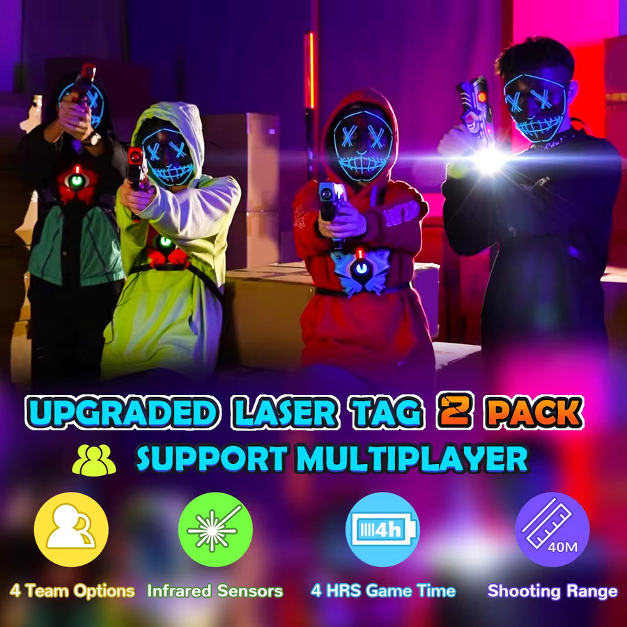 VATOS Infrarot-Laser-Tag-Pistolen-Set mit Westen, ab 3 Jahre - Bild 2