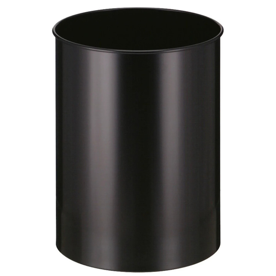 PROREGAL Runder Metall Papierkorb Schwarz H: 47 cm, Ø: 33,5 cm - Bild 2