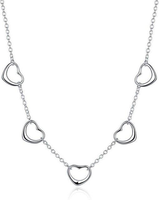 Halskette 925 Silber, Fünf Herz, Damen - Bild 1