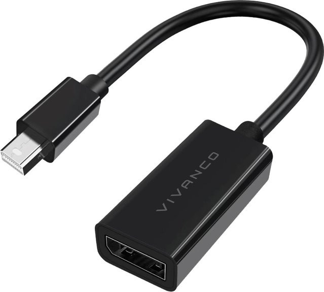 Vivanco Mini DisplayPort auf DisplayPort Adapter in Schwarz, 0,1 m - Bild 1