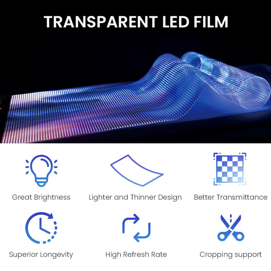 TLXT Ultratransparentes flexibles P10-LED-Display für den Innenbereich als digitales Vollfarb-Werbeglas für Einkaufszentren - Bild 4
