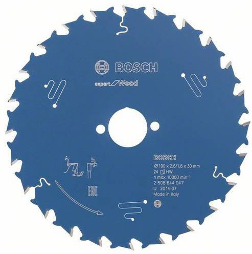 Bosch Expert for Wood Kreissägeblatt mit Carbide-Spitzen, Blau, Durchmesser: 190 mm, Bohrung: 19 mm, Zähneanzahl: 24 - Bild 1