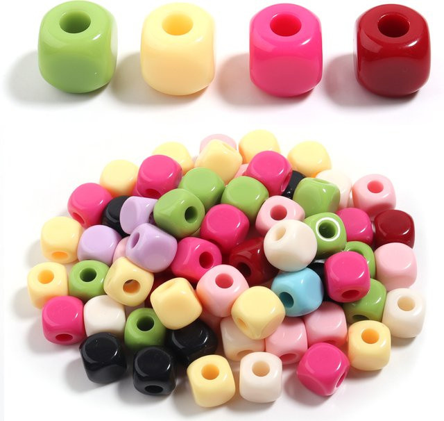 lingsai Würfelperlen Acryl, 12mm, Bunt, Unisex - Bild 1