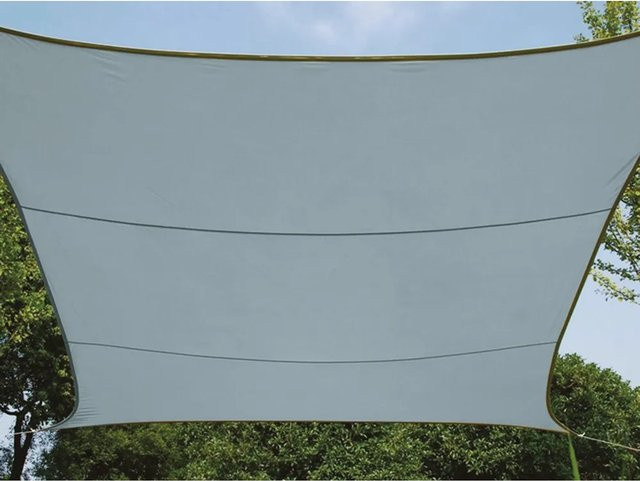 Sonnensegel PEREL aus Polyester, Quadratisch, Lichtgrau, B x B: 3,6 x 3,6 m - Bild 1