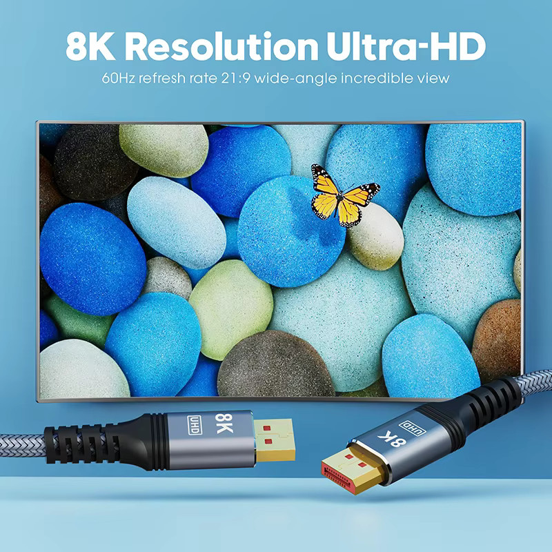 VOTHOON Mini DisplayPort auf DisplayPort 1.4 Kabel für 8K 60Hz und 4K Ultra HD Video und Audio für Laptop, Monitor und Projektor - Bild 2
