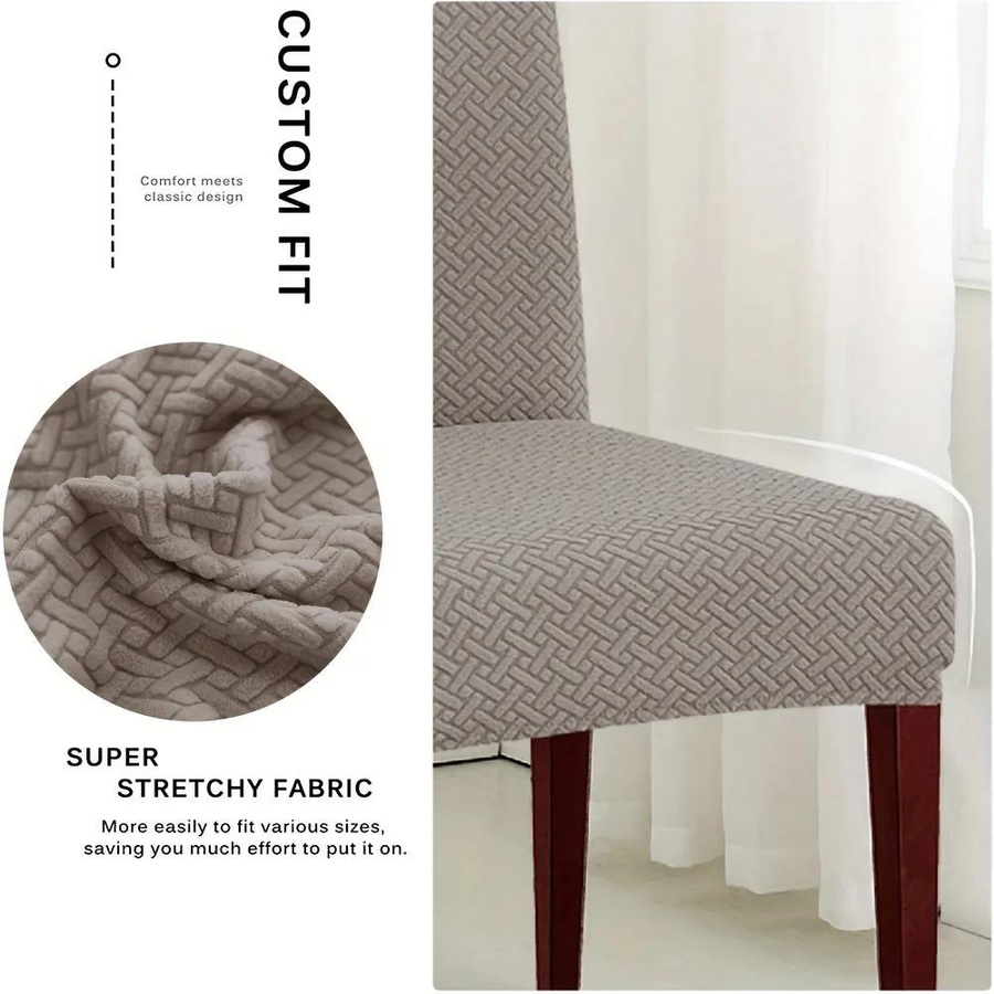 Waschbarer Esszimmerstuhlbezug aus Polyester mit elastischem Stretch-Material von Household supplies MH - Bild 2