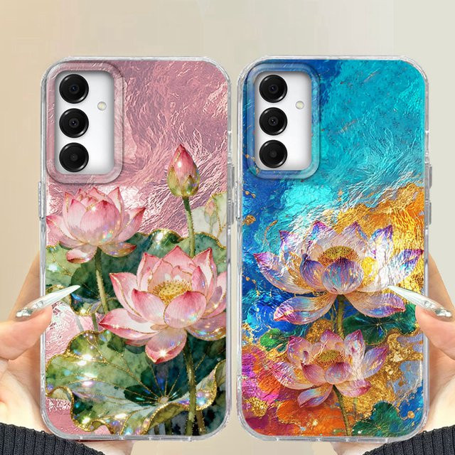Luxuriöse Samsung Galaxy Handyhülle mit koreanischem Lotusblüten-Mädchen Design für Samsung Galaxy A56 A55 A16 A07 A17 A26 A54 A15 A13 A36 A25 A35 A14 A34 A12 - Bild 1