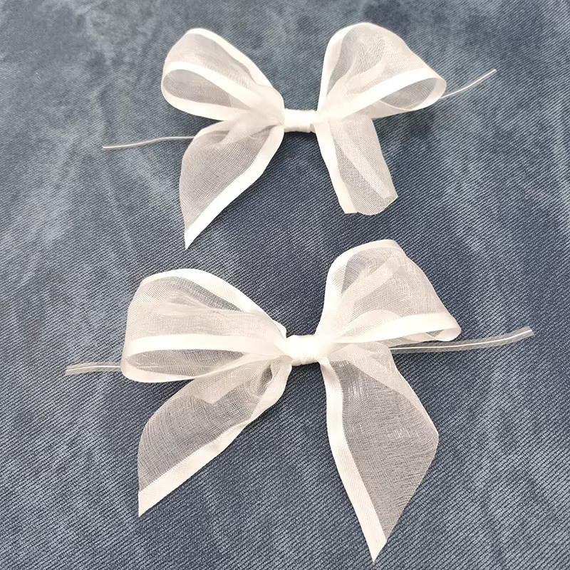 RIBBON HOUSE Organza-Schleifen für Mädchen in Weiß, 30 Stück, Breite: 11 cm - Bild 4