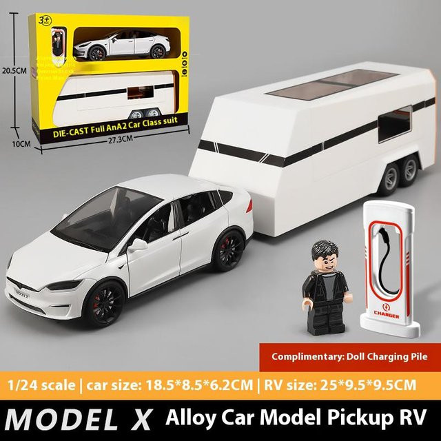 Linyi toy car Model Y Model X Model S Anhänger Wohnmobil, Spielzeugfahrzeug, Metall, 1:24, ab 14 Jahren - Bild 1