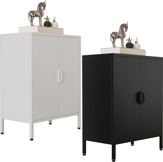 VCM Stahl Kommode Flokas S Sideboard mit Drehtüren im Industrial Style, H x B x T: 80 x 60 x 35 cm - Bild 1