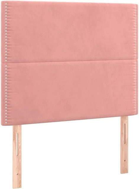 vidaXL LED Kopfteil aus Samt in Rosa mit integrierter Beleuchtung und USB-Anschluss, B/T/H: 90 x 5 x 118/128 cm - Bild 1