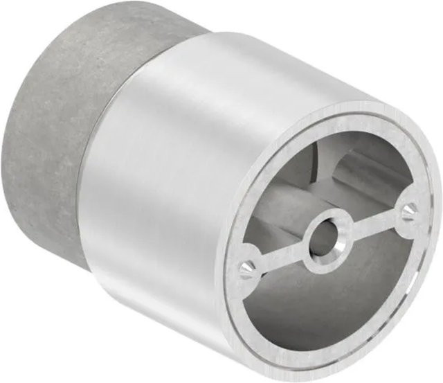 FeNau Handlaufverbinder aus Edelstahl V2A in Silber für Holzhandläufe mit Ø 42,4 mm, geschliffen Korn 240 - Bild 1