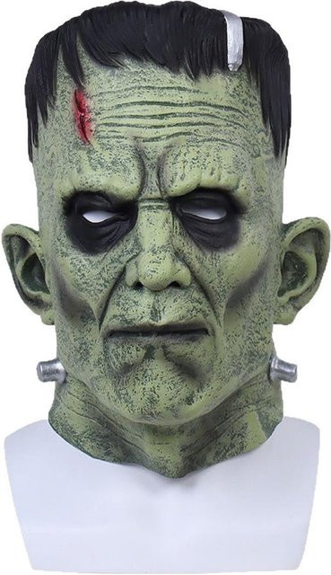 thankBUY Frankenstein Monster Horror Latex Vollkopfmaske, Grün, Unisex - Bild 1