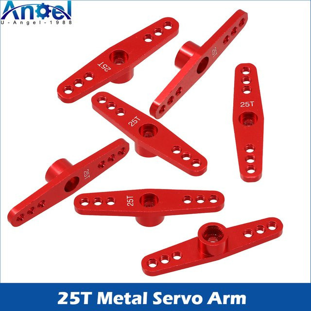 U-Angel-1988 RC Servoarm Einzelarm/Doppelarm, Aluminium, Metall, Rot - Bild 1