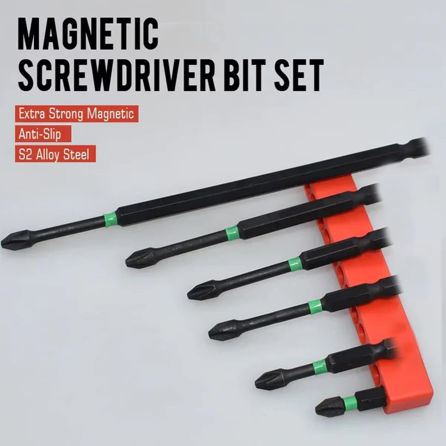 Rafford Magnetischer Phillips-Schraubendreher-Bit-Satz aus S2-Stahl in Schwarz, 3-teilig - Bild 4