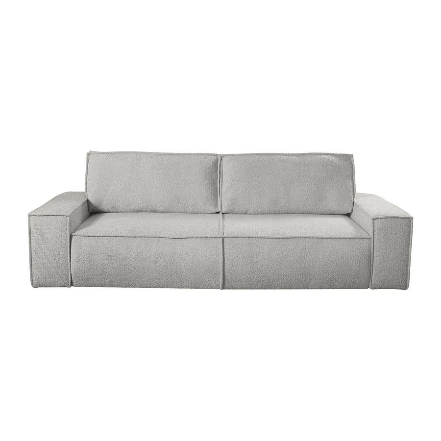 Vente-unique Schlafsofa Amelia in Grau mit Bouclé-Stoff - Bild 2
