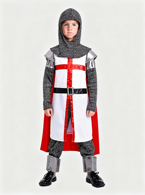 Memune Tempelritter-Kostüm, Ritter, Rot, Textil, für Jungen - Bild 1