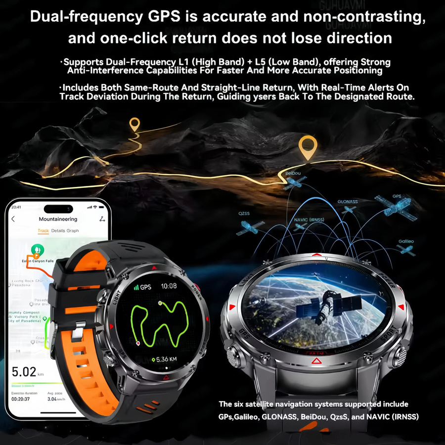 T-Rex 3 Ultra Smartwatch, GPS, Schwarz, Silikon, Herren - Bild 3