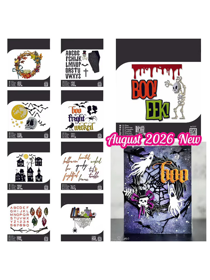 Ghost Town Vault Frights and Bones Metallstanzformen für Halloween Scrapbook und DIY Dekoration, Mehrfarbig - Bild 3