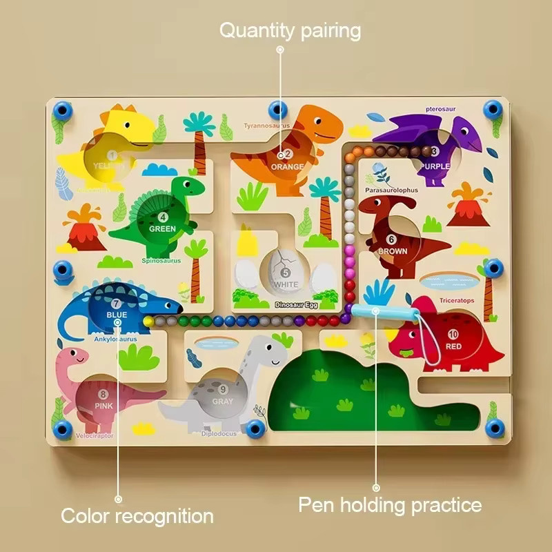 Brozebra Montessori Magnetisches Labyrinth, Farbe Sortierung, Holz, Bunt / Mehrfarbig - Bild 2