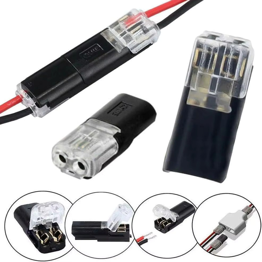20 oder 100 Stück Schnell-Kabelanschlüsse 2 Pin Stecker in Schwarz für Auto und Elektroinstallationen - Bild 3