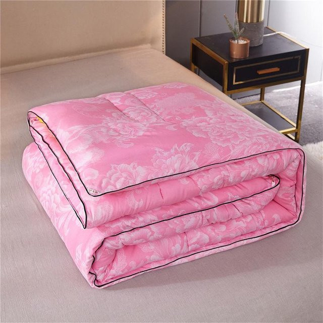 Echte Eis-Seide Steppdecke aus Maulbeerseide in Pink für Frühling, Sommer und Herbst, B/B: 200 x 230 cm - Bild 1