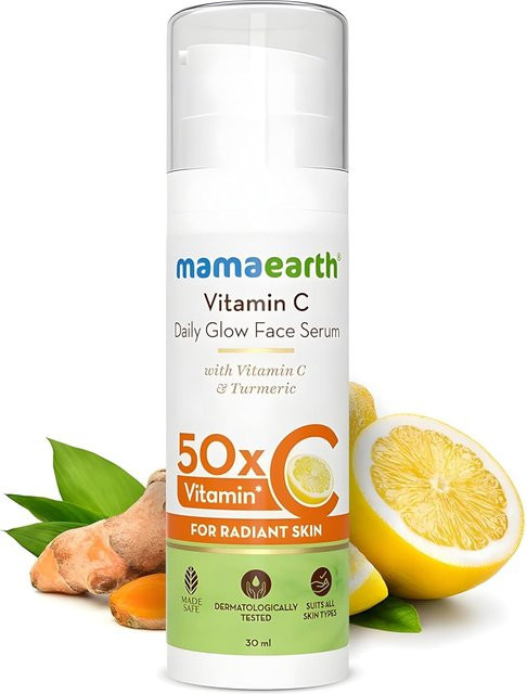 Mamaearth Vitamin C Gesichtsserum, 30 ml, mit Niacinamid, Kurkuma & Hyaluronsäure - Bild 1
