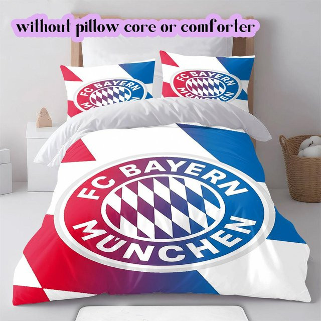 Bettwäsche-Set Lalilata Home mit Bayern-München-Muster in Rot, bestehend aus 1 Bettbezug und 2 Kissenbezügen, Breite: 240 cm, Höhe: 220 cm - Bild 1