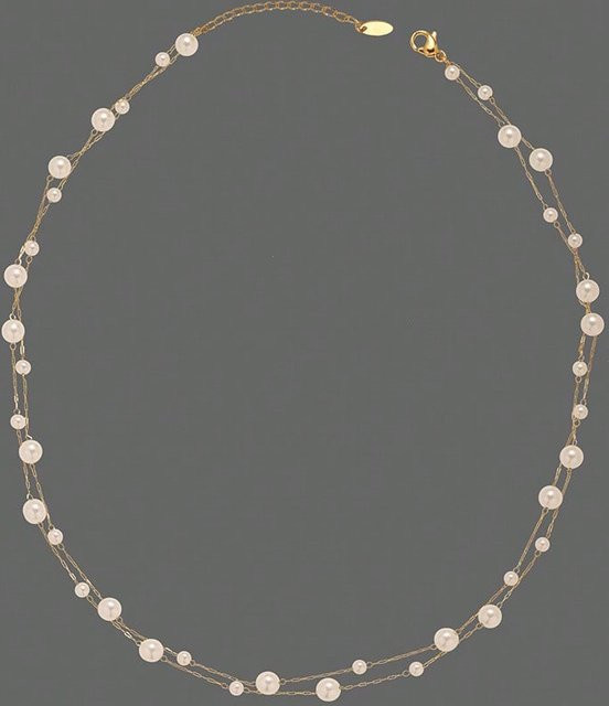 MTMA Schlüsselbein-Kette Edelstahl, Gold, Perle, Damen - Bild 1