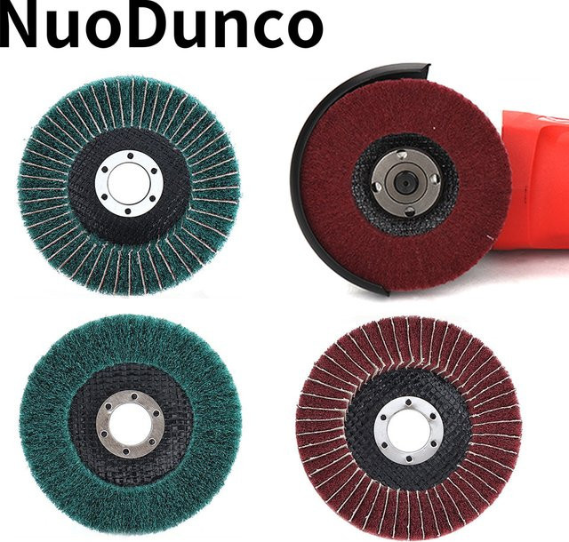 SI FANG Nylon Faser Klappenrad für Winkelschleifer zum Polieren und Schleifen von Metall und Holz in den Größen 4 Zoll, 4,5 Zoll und 5 Zoll - Bild 1