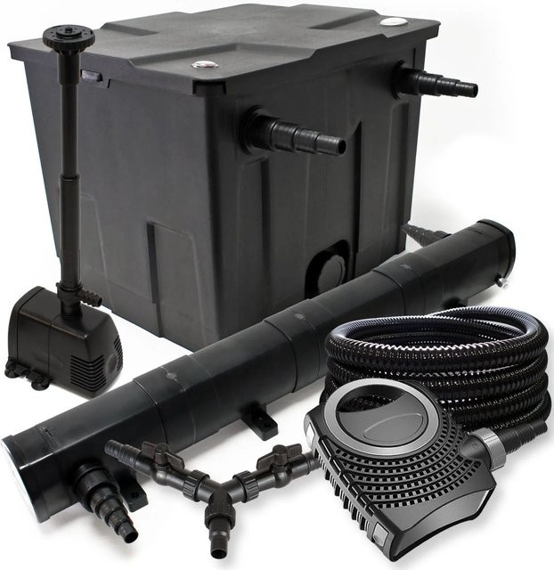 Sunsun Teichfilter Set Neo8000 mit 72W Pumpe und 25m Schlauch für 12000L Teich in Schwarz - Bild 1