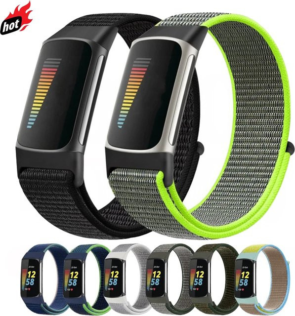 RWBANDS Uhrenarmband Nylon, Schwarz, Unisex, Fitbit Charge 5/6 - Bild 1