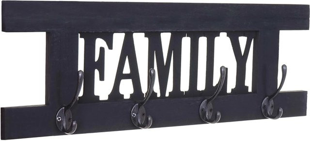 Wandgarderobe MCW C60 Family aus Paulowniaholz im Shabby-Look Vintage, Farbe: Grau, B/H: 60 x 21 cm - Bild 2